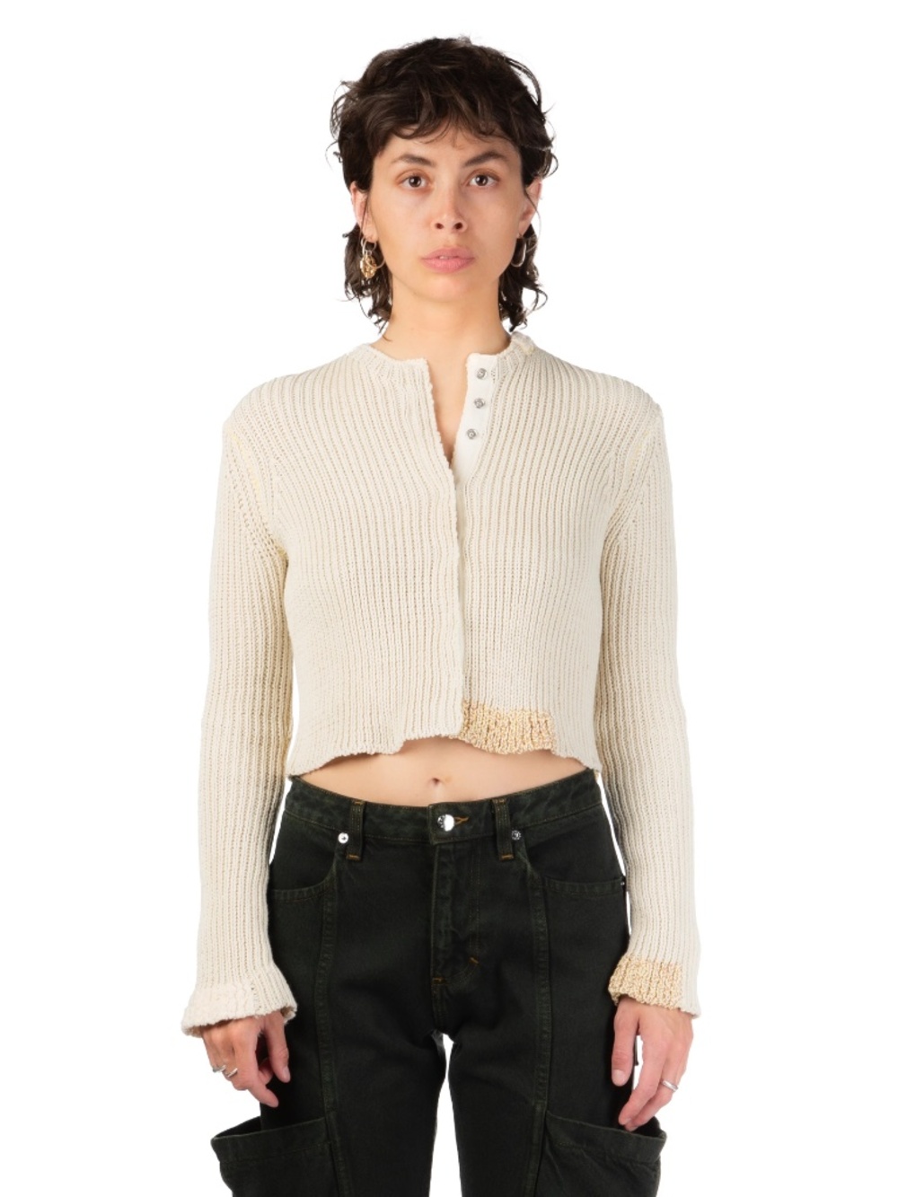 Eckhaus Latta Straw Cinder Knit Cardigan